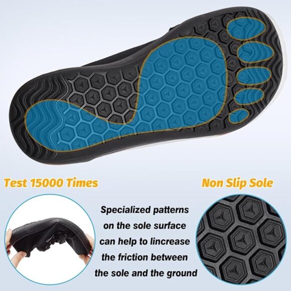 HOBIBEAR Bare Foot , Zero-drop, minimalist Shoes -black 7.5 wide - Picture 9 of 11